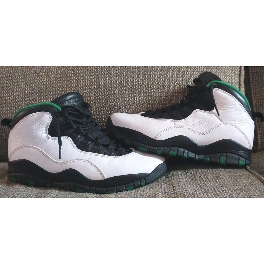 Nike Air Jordan 10 Retro Seattle Supersonics White Black Green 310805-137 Size 8